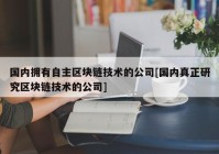 国内拥有自主区块链技术的公司[国内真正研究区块链技术的公司]